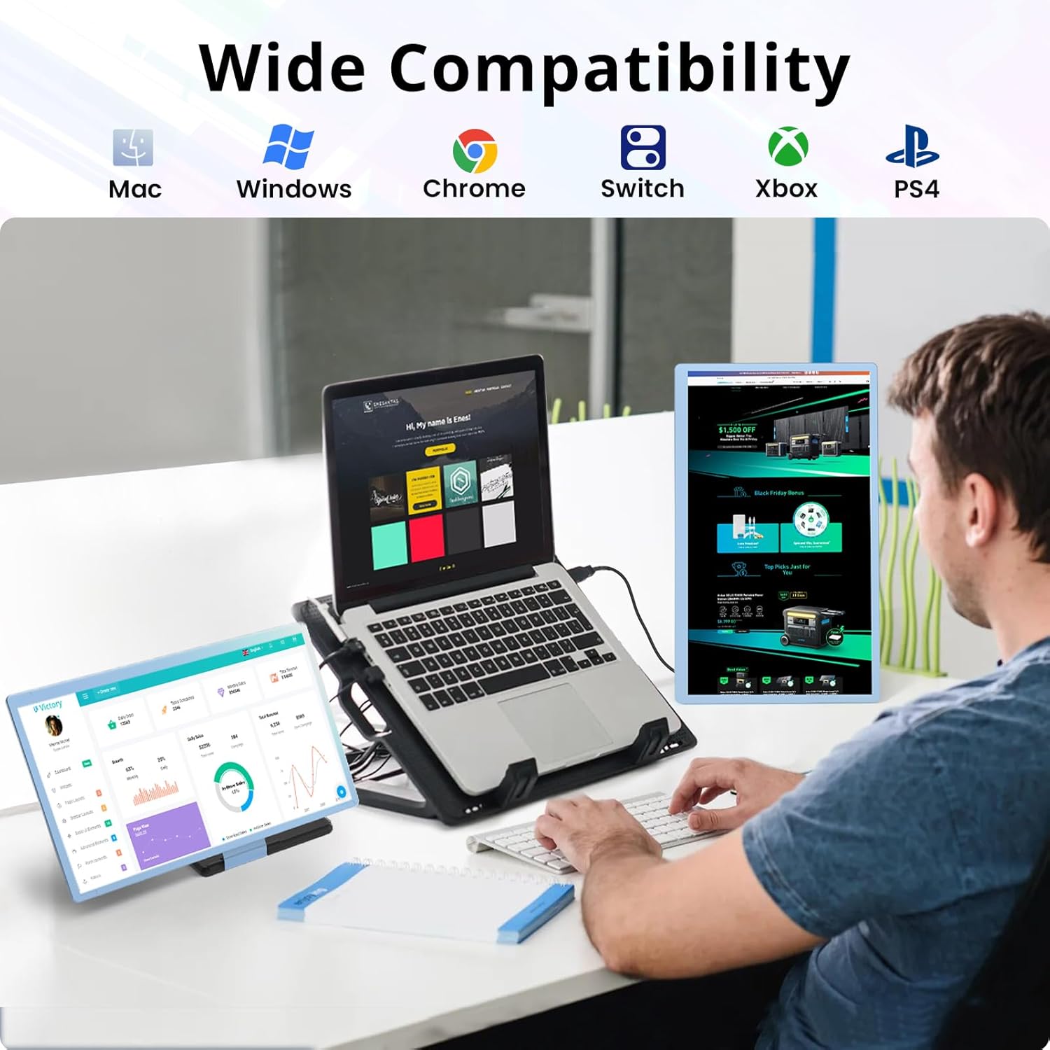 Enzion Triple Monitor Extender