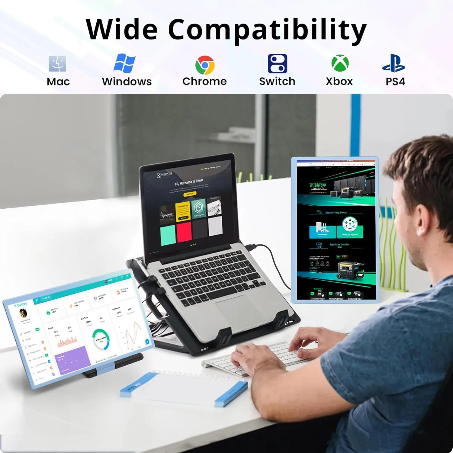 Enzion Triple Monitor Extender